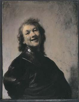 REMBRANDT Harmenszoon van Rijn A more cheerful pose, also from ca. oil painting image